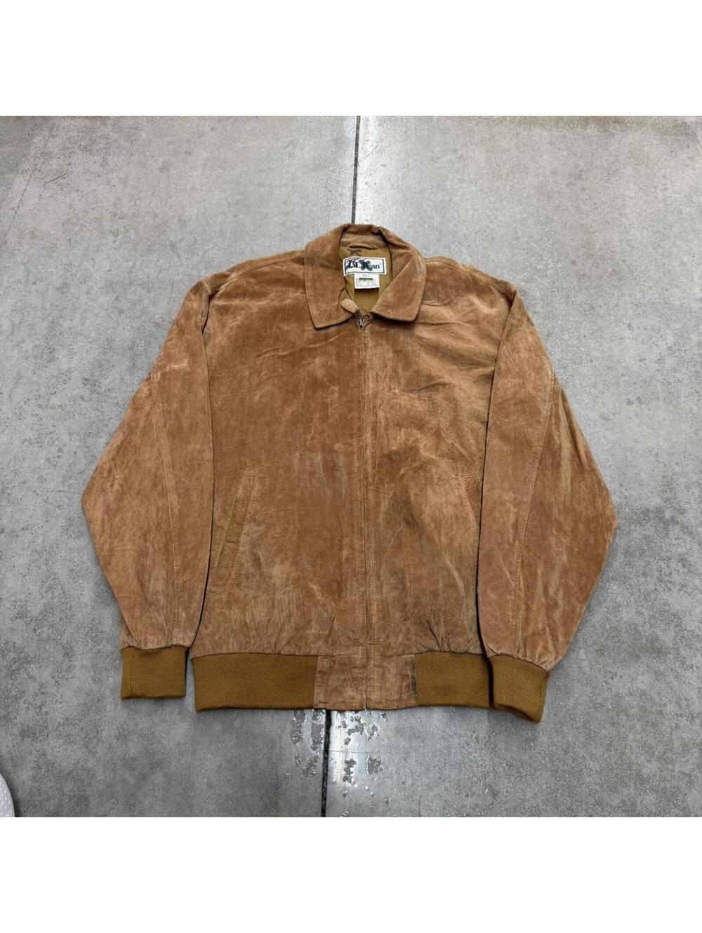 L.L. Bean Tan Suede Bomber Jacket